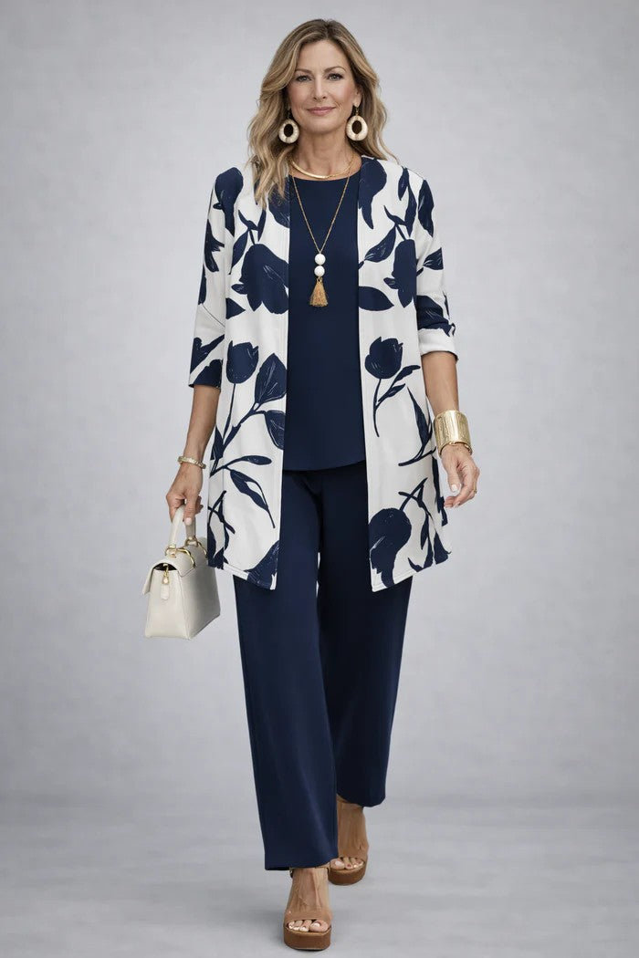 Margaret | Three-Piece Cardigan, Top & Trouser Set