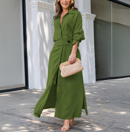 Hélène | V-Neck Wedding Guest Maxi Dress