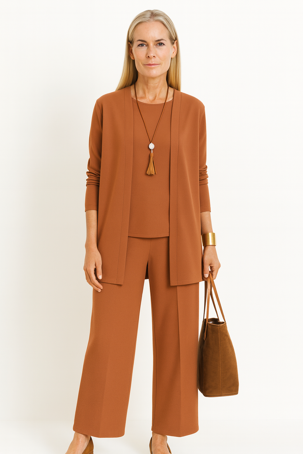 Eulalie | Three Piece Vest & Wide Leg Pants Set