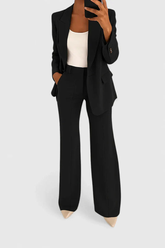 Anastasiya | Tailored Blazer & Wide Leg Suit Set