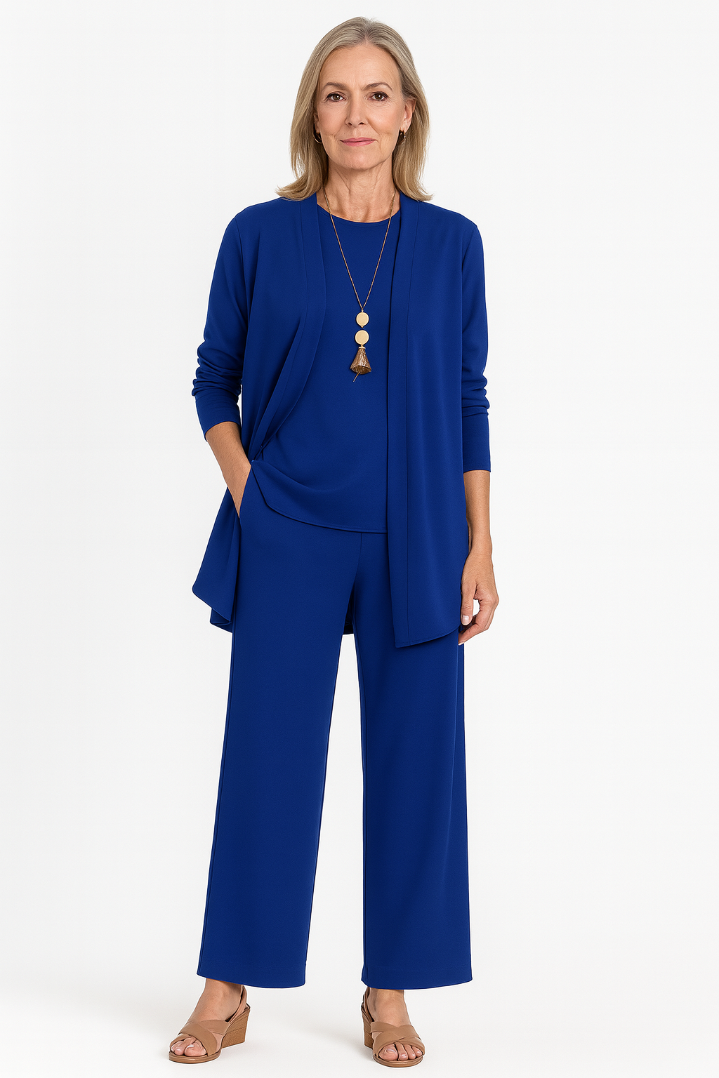 Eulalie | Three Piece Vest & Wide Leg Pants Set