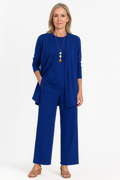 Eulalie | Three Piece Vest & Wide Leg Pants Set