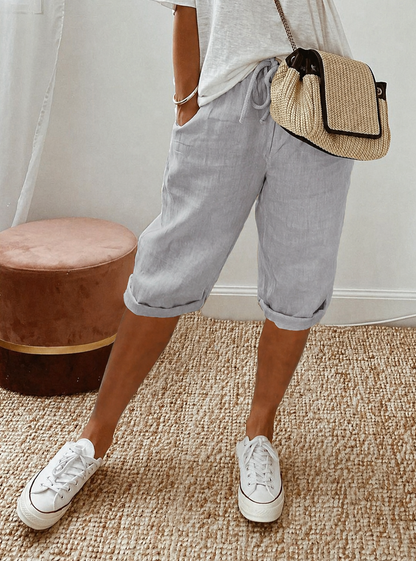 Anne | Linen Look Capri Pants