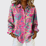 Perrine | Paisley Print Button-Up Blouse