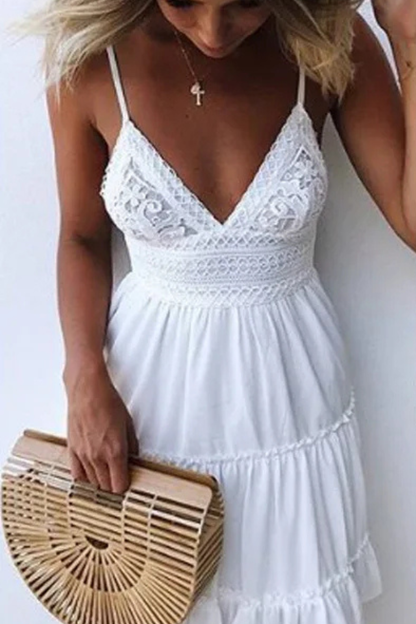 Rowen | Lace Open Back Mini Dress