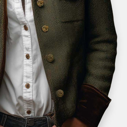 Sabine | Tweed Jacket with Velvet Trim