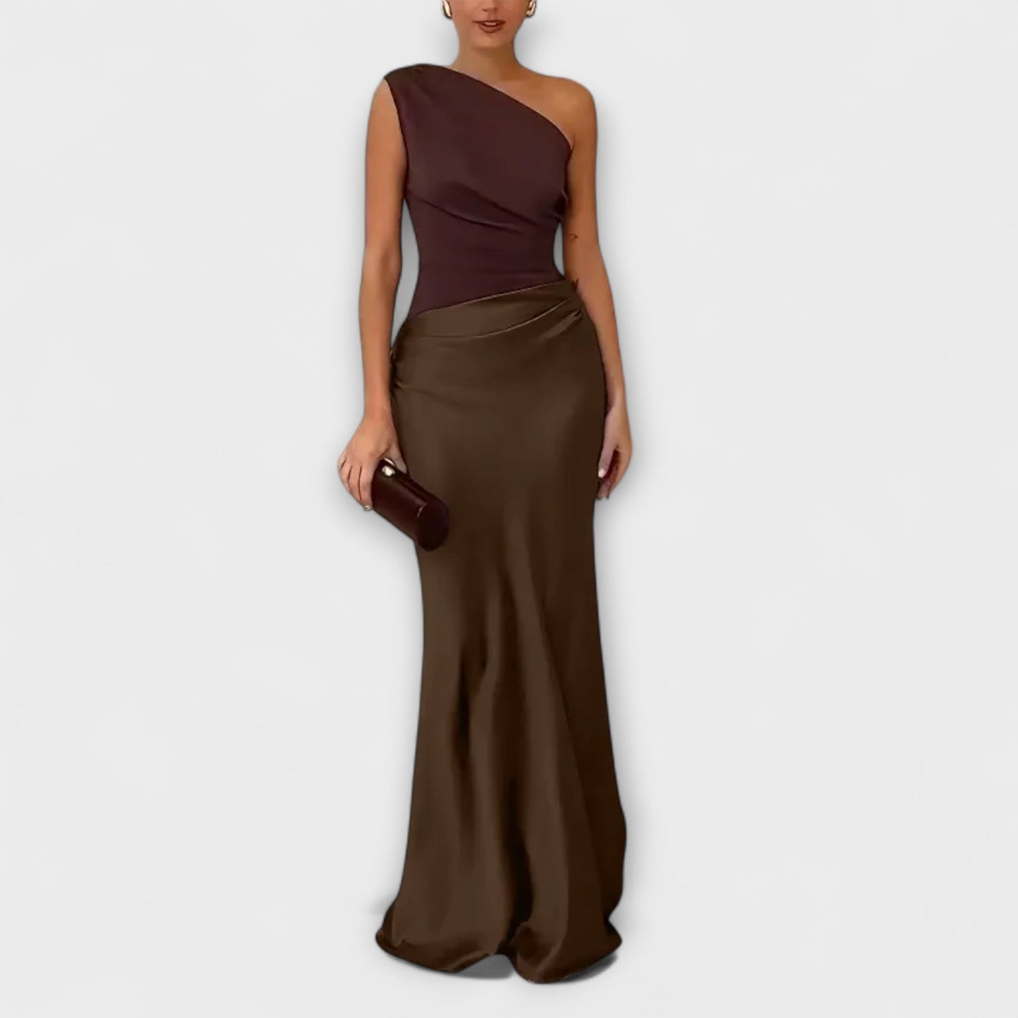 Vivienne | One Shoulder Pleated Asymmetric Prom Maxi Dress