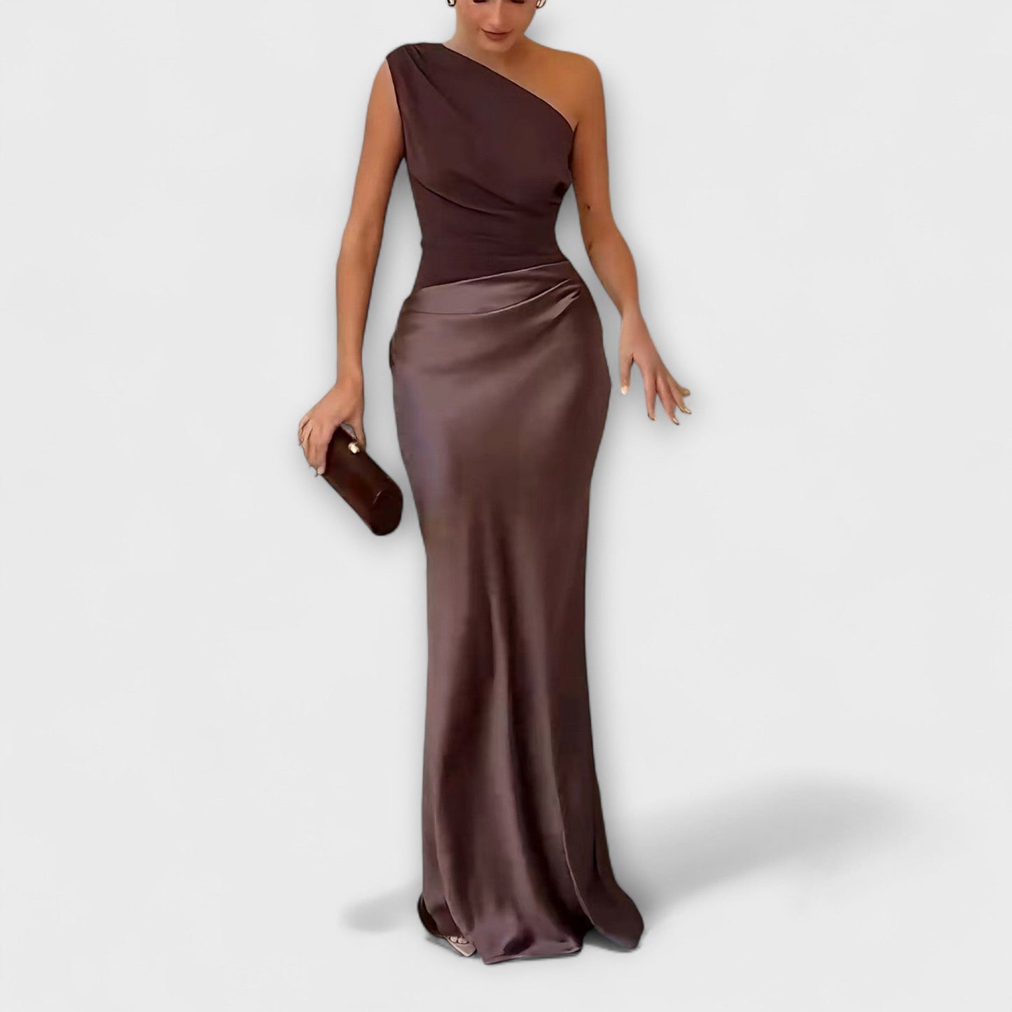 Vivienne | One Shoulder Pleated Asymmetric Prom Maxi Dress