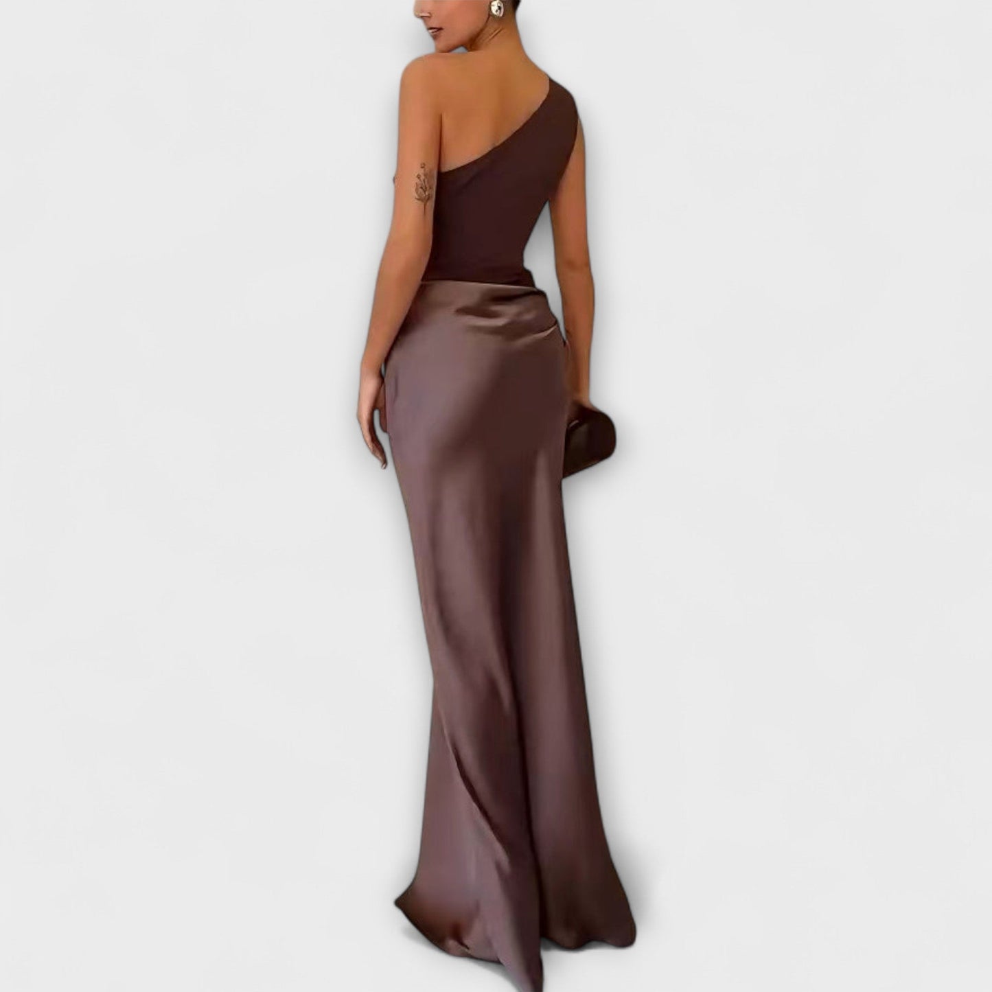 Vivienne | One Shoulder Pleated Asymmetric Prom Maxi Dress