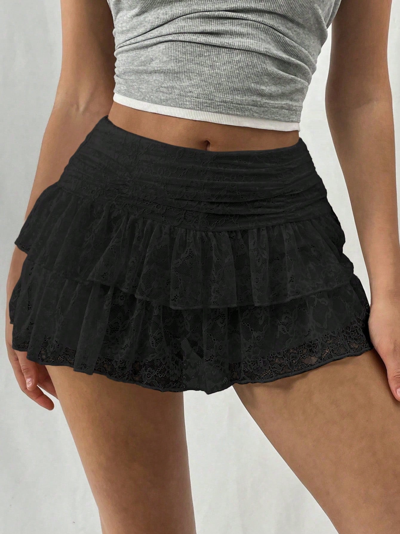 Amelie Lace | Double-Layer Mini Skirt