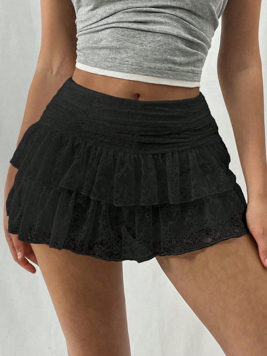 Amelie Lace | Double-Layer Mini Skirt