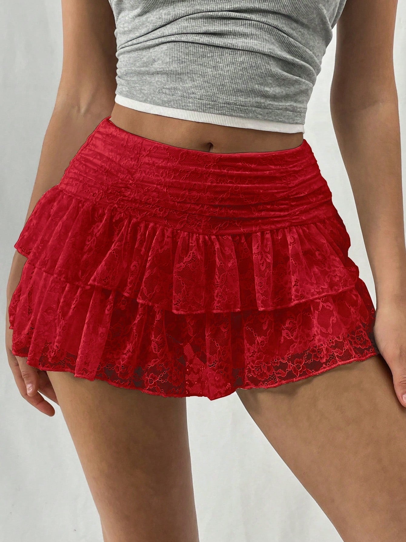 Amelie Lace | Double-Layer Mini Skirt