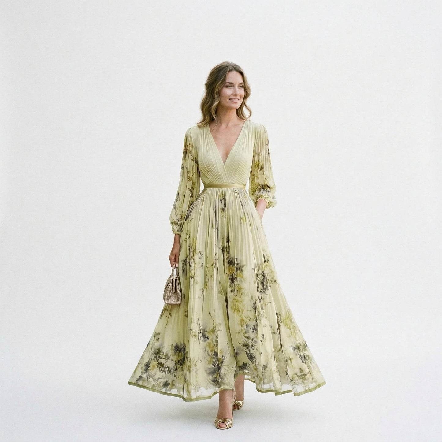 Dahlia | Floral Print Long-Sleeve Maxi Dress