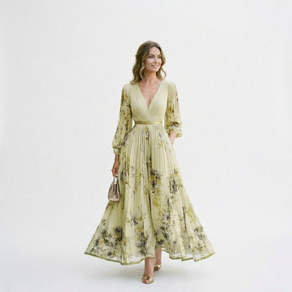 Dahlia | Floral Print Long-Sleeve Maxi Dress