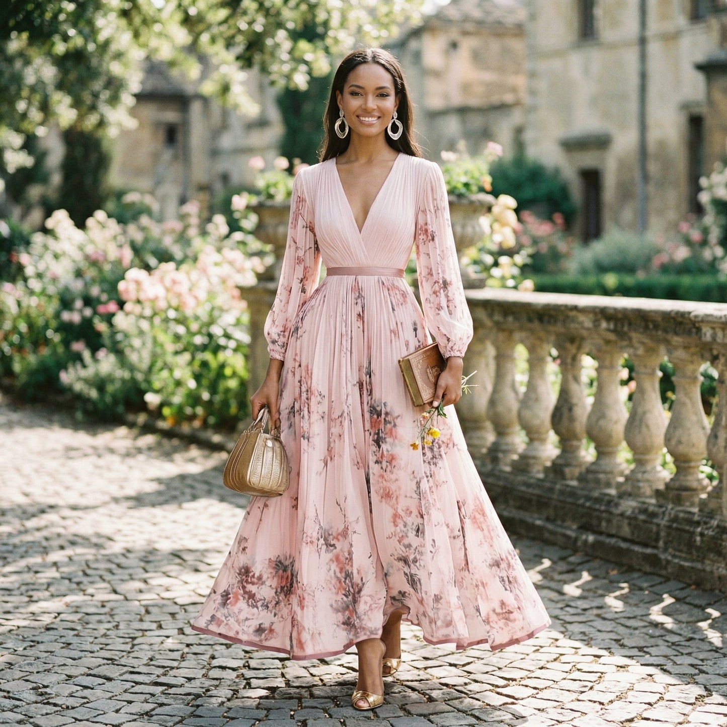 Dahlia | Floral Print Long-Sleeve Maxi Dress