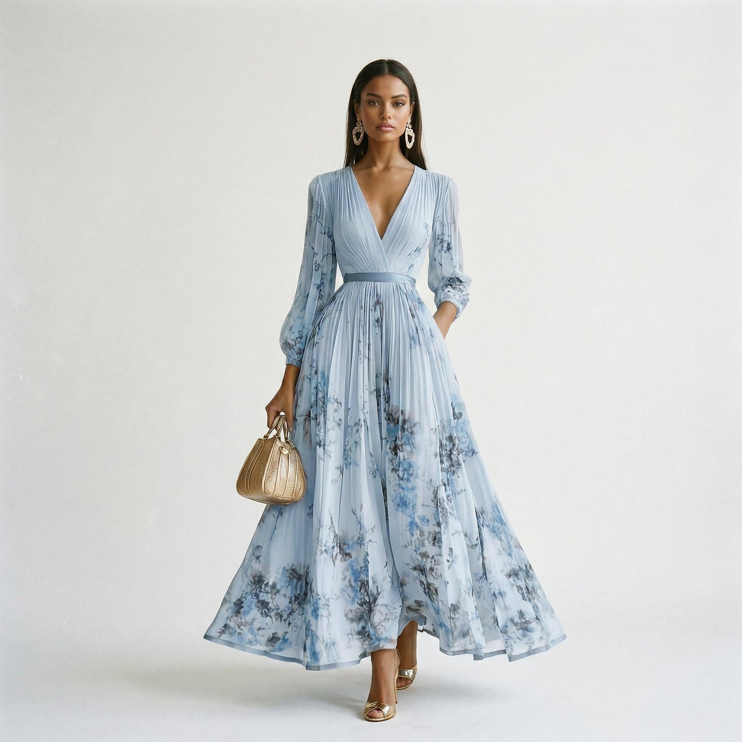 Dahlia | Floral Print Long-Sleeve Maxi Dress