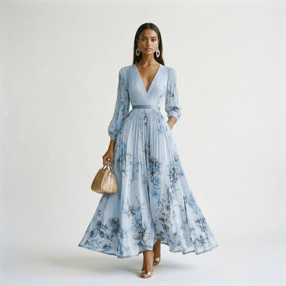 Dahlia | Floral Print Long-Sleeve Maxi Dress