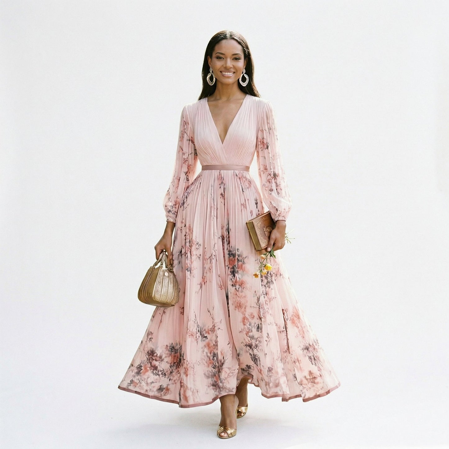 Dahlia | Floral Print Long-Sleeve Maxi Dress