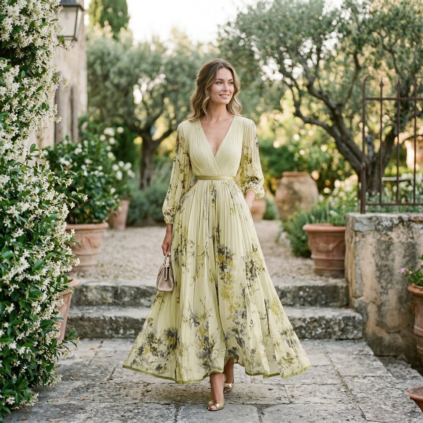 Dahlia | Floral Print Long-Sleeve Maxi Dress