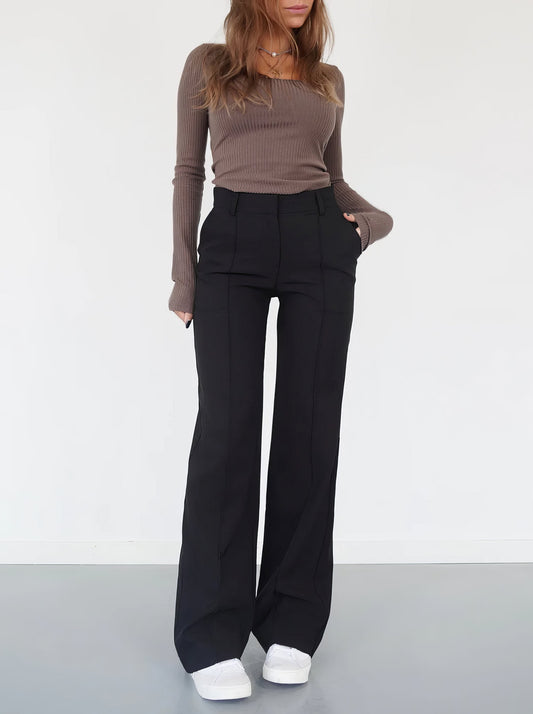 Elsa | Double-Waistband Wide-Leg Pants
