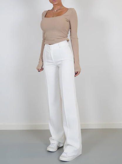 Elsa | Double-Waistband Wide-Leg Pants