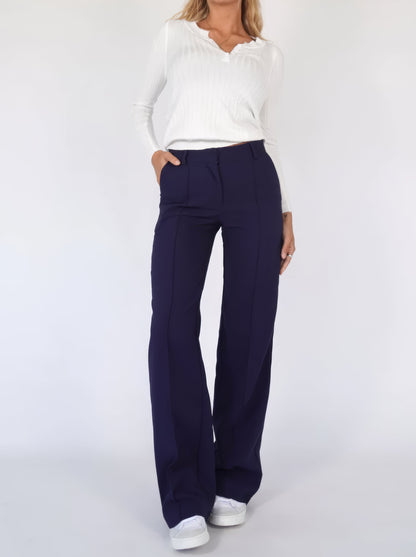Elsa | Double-Waistband Wide-Leg Pants