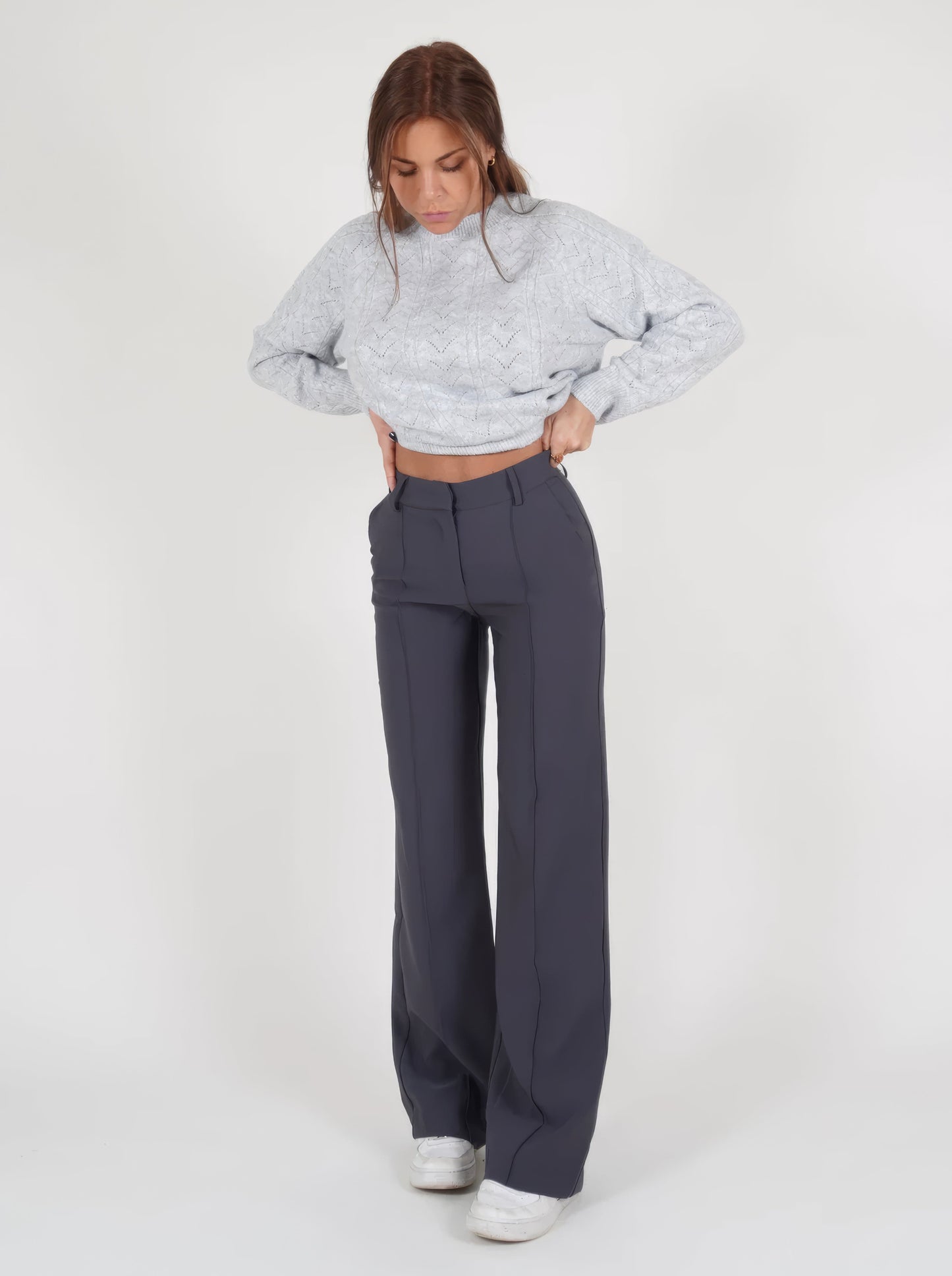 Elsa | Double-Waistband Wide-Leg Pants