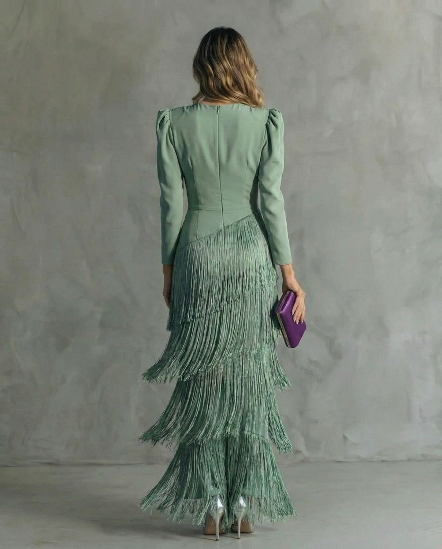 Greta | Fringe-Sleeve Midi Dress