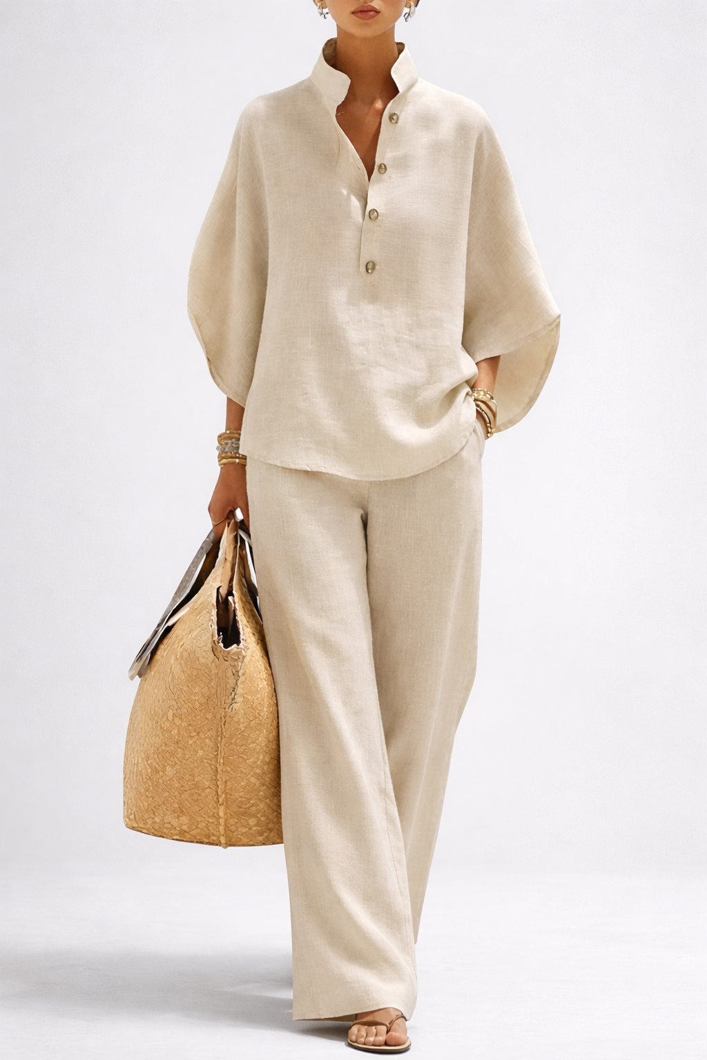 Verona | Collared Top and Wide-Leg Trouser Set