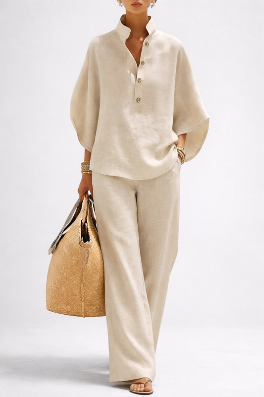 Verona | Collared Top and Wide-Leg Trouser Set