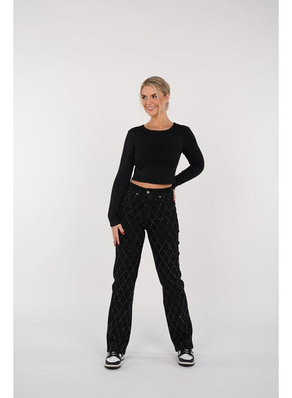 Tessa | Straight-Leg Black Jeans