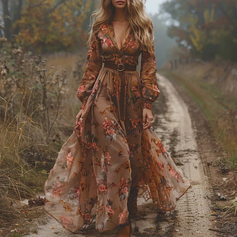 Madeleine | Embroidered V-Neck Maxi Dress