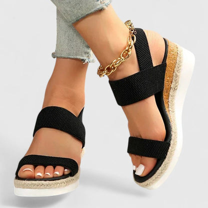 Merielle | Stretch Strap Wedge Sandals