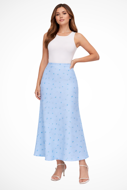 Florienne | Floral Bias-Cut Maxi Skirt