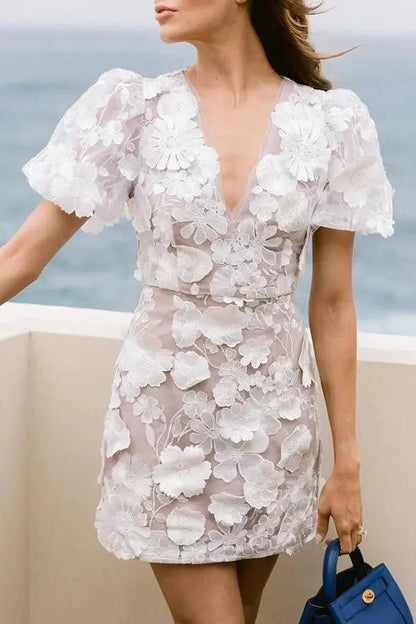 Reese | Floral Embroidered Mini Dress