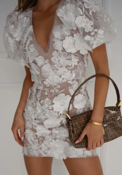 Reese | Floral Embroidered Mini Dress