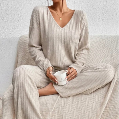 Esmae | Ribbed Knit Top and Trouser Set