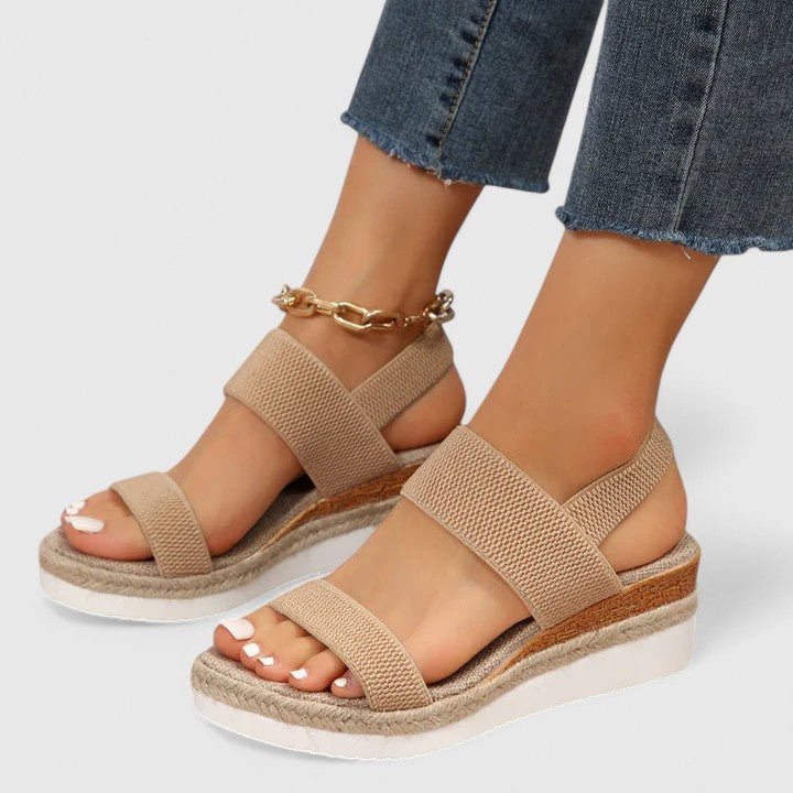 Merielle | Stretch Strap Wedge Sandals