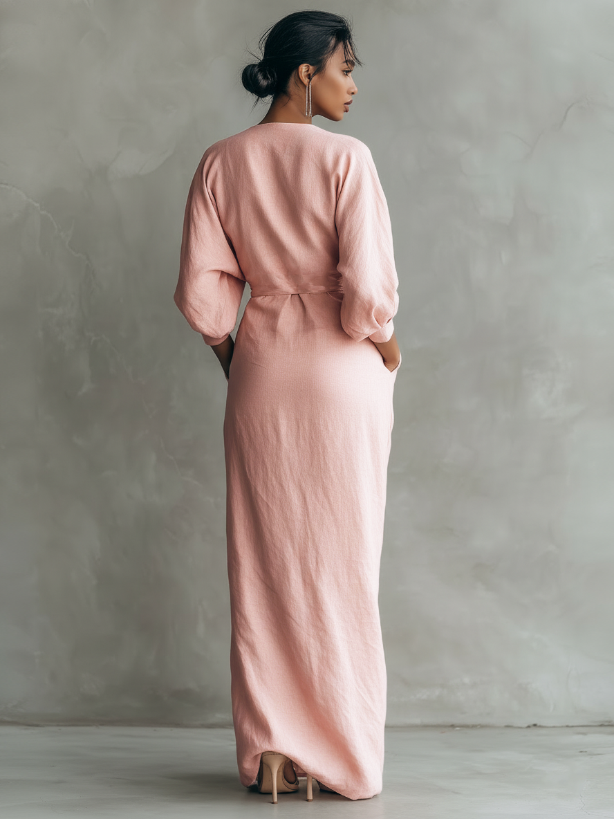 Estelle | V-Neck Minimalist Maxi Dress