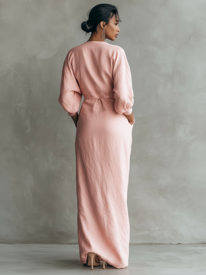 Estelle | V-Neck Minimalist Maxi Dress