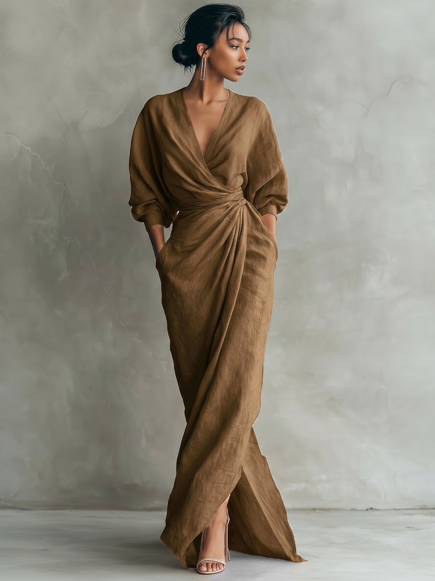 Estelle | V-Neck Minimalist Maxi Dress