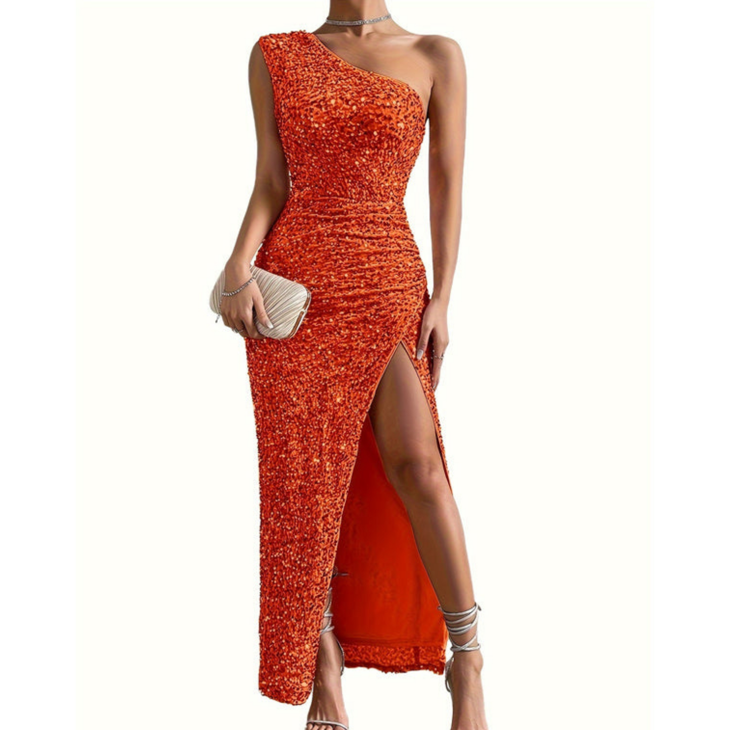 Celestria | Glitter Off-Shoulder Maxi Dress