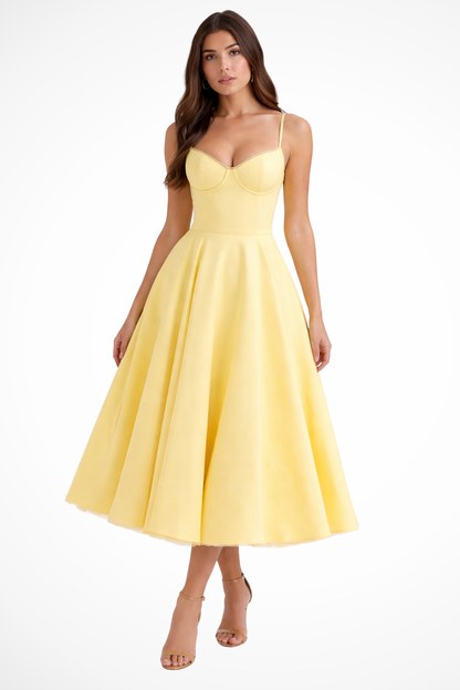 Juliana | Corset A-Line Midi Dress