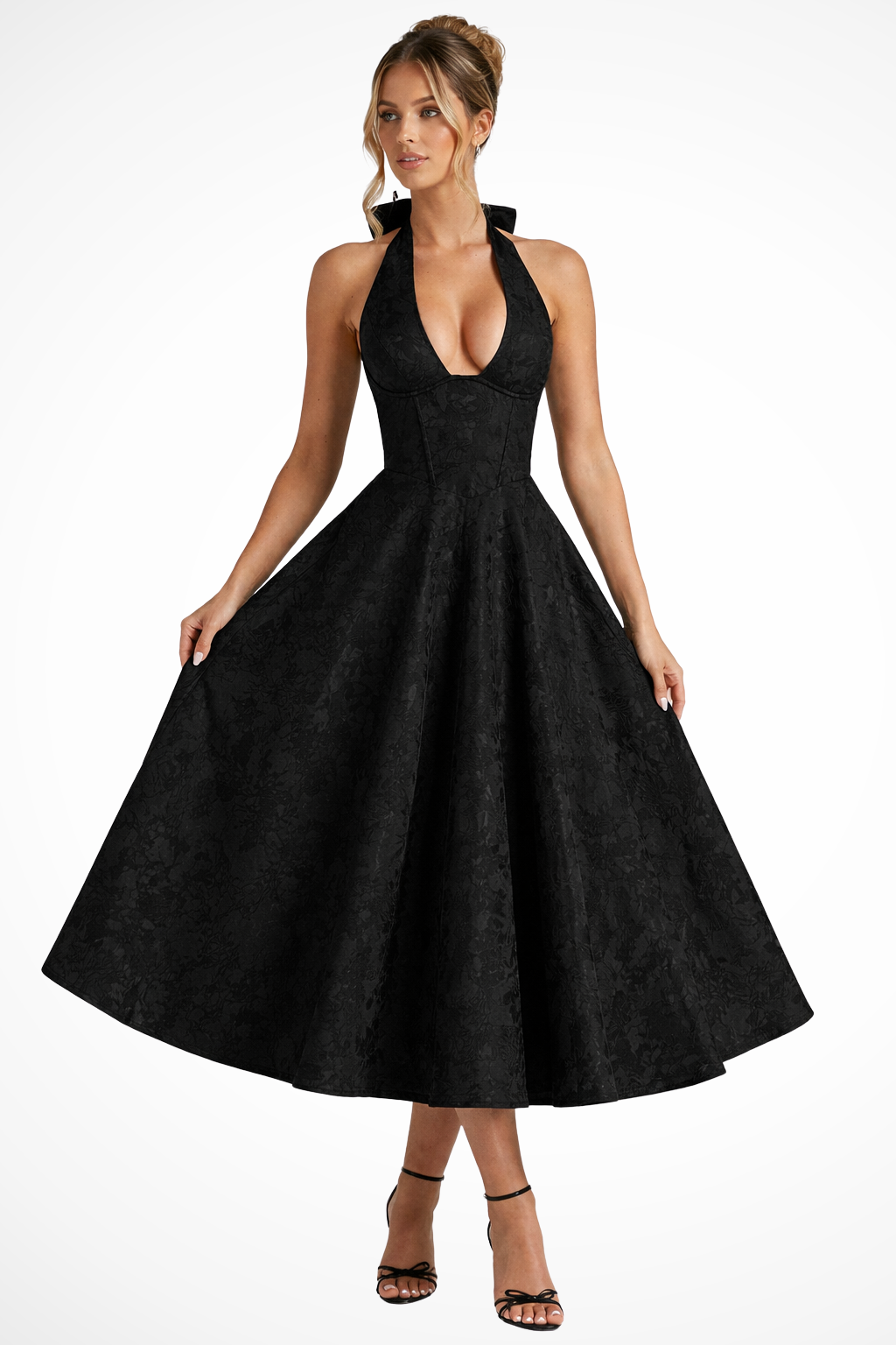 Arabella | Halter A-Line Midi Dress