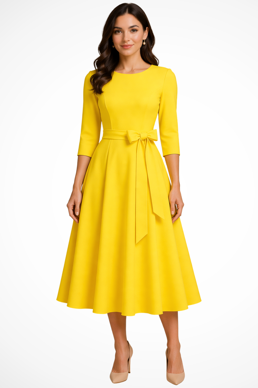 Priscilla | Pleated A-Line Midi Dress
