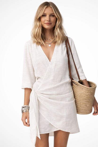 Camila | Wrap Mini Dress with Tie Waist