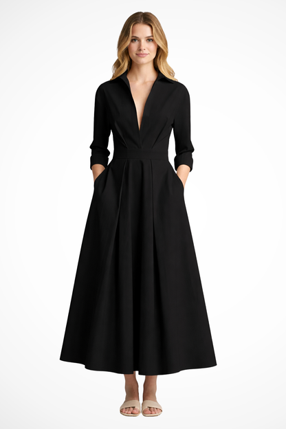 Marlowe | Button Front Pleated Midi Dress
