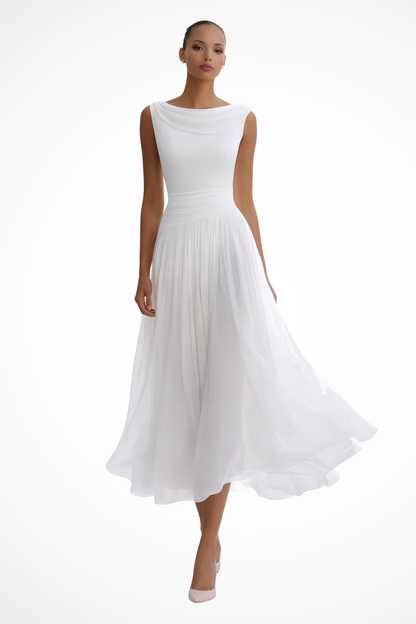 Seraphina | Draped Pleated Midi Dress