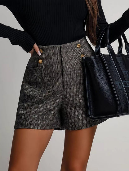 Posy | High-Waisted Tweed Shorts