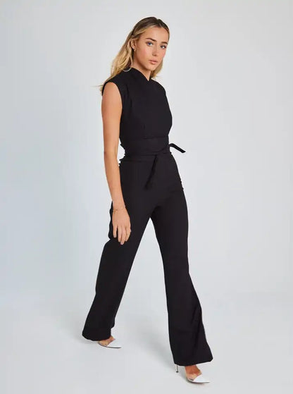 Nadia | Cinched Waist Wide-Leg Jumpsuit